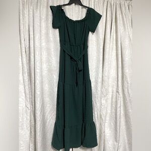 SHEIN Size L Hunter Green Maxi Dress